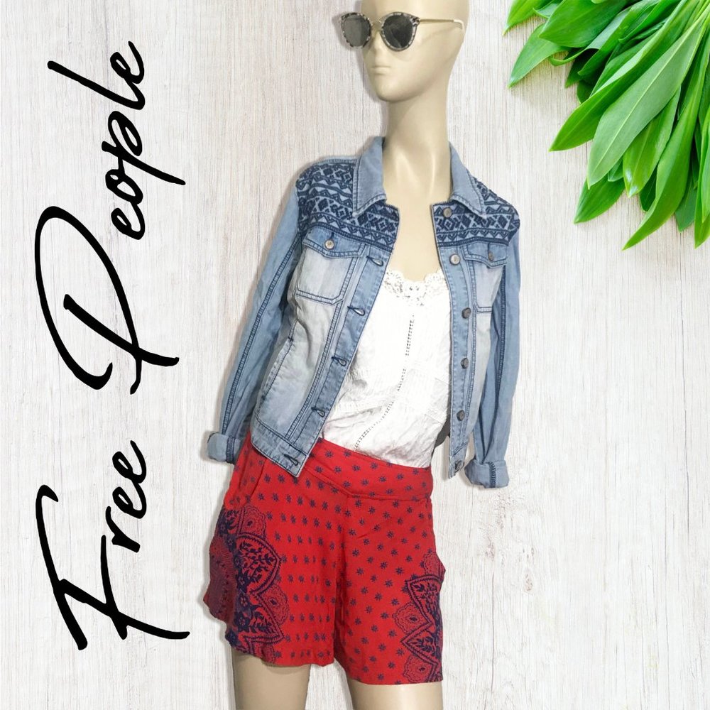 Free People Soft Flowy Mandala Printed Short NWT S